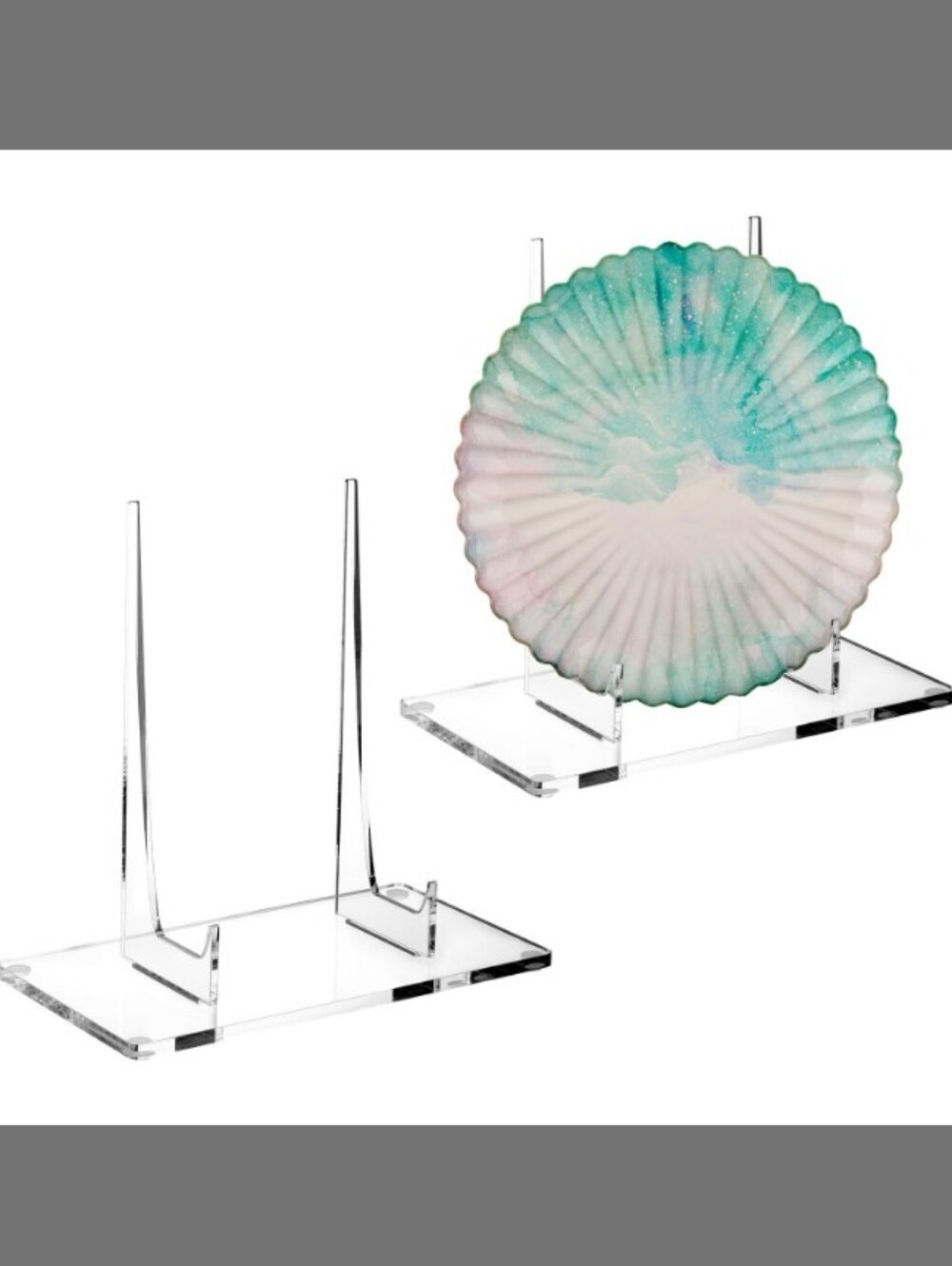 Acrylic Set Of 2  Book,Plate ,Frame Stand Clear Easel for display 10x5 x9 Inch